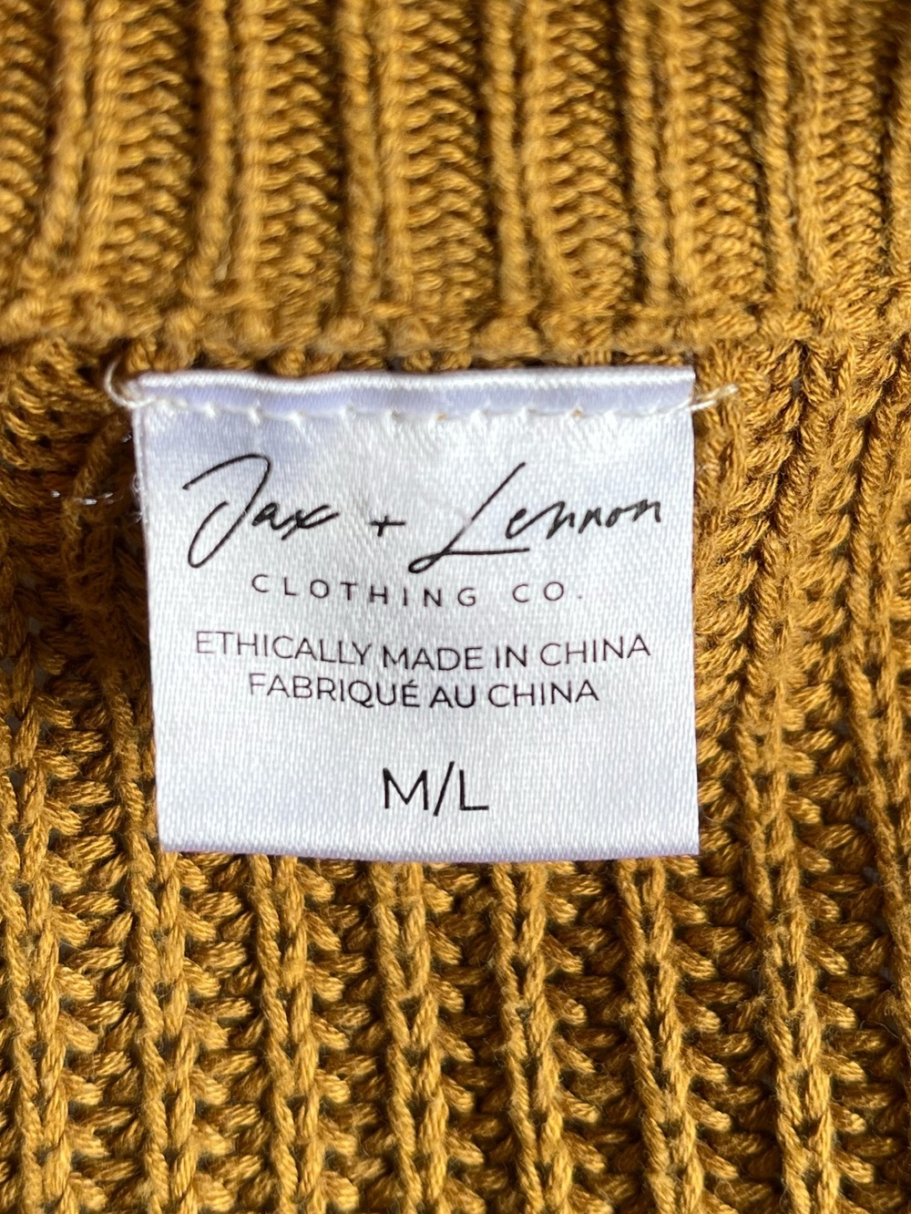 Jax + Lennon Bamboo Organic Cotton Ribbed Knit‎ Cardigan Sweater Mustard M/L - Picture 3 of 15